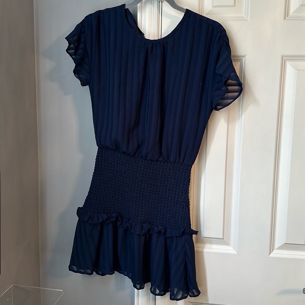 Aqua Navy Mini dress w/ ruching size xs